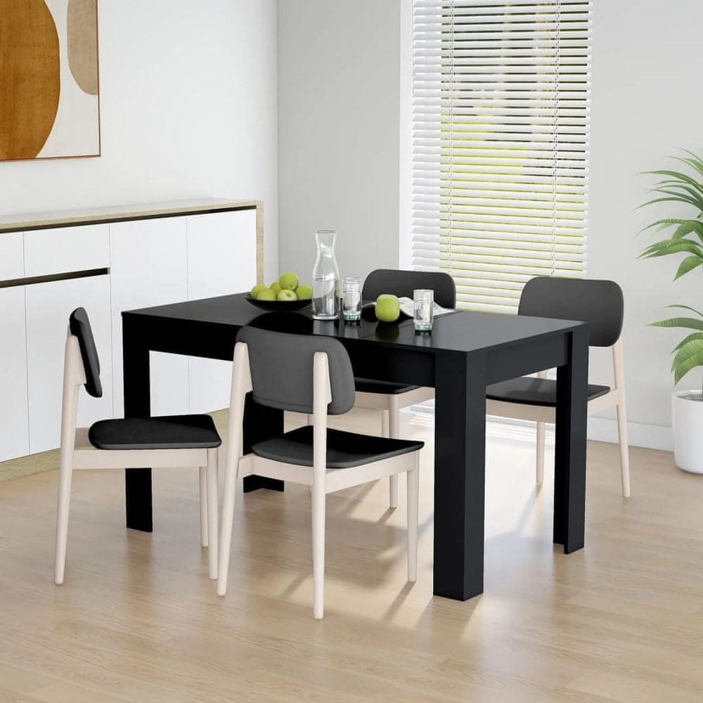 Vidaxl Jedálenský stôl čierny 140x74,5x76 cm drevotrieska